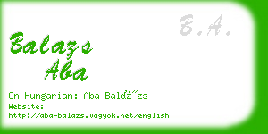 balazs aba business card